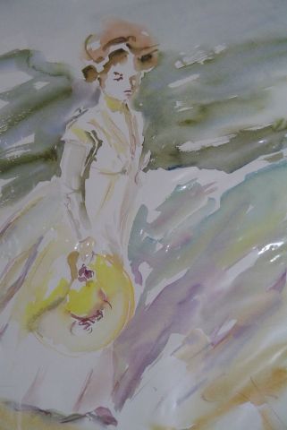 jeune femme - Peinture - gisele Ceccarelli 