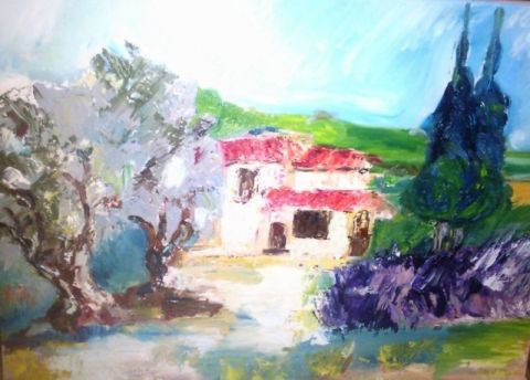 paysage de provence - Peinture - anne marie magliano