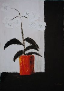 Voir le détail de cette oeuvre: Orchidées au pot rouge