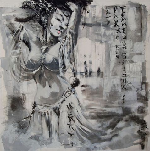 et parmi les femmes la geisha - Peinture - chikyta