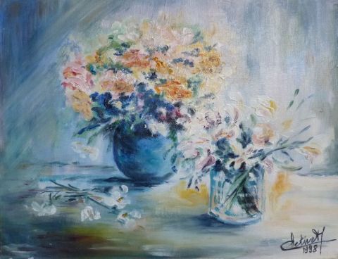 vase bleu - Peinture - janine chetivet