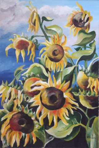 bouquet de tournesols - Peinture - kromka