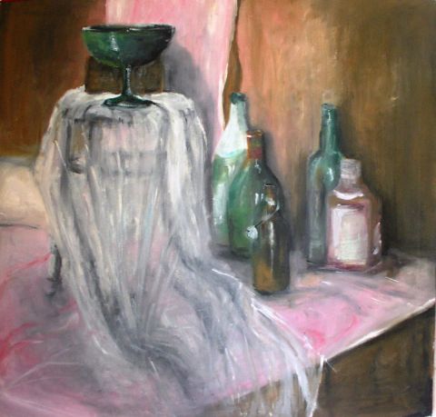 L'artiste kromka - bouteilles et verre