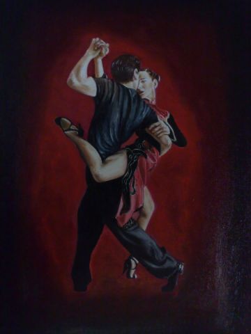 L'artiste claude quesnot - Couple de danseurs de Tango