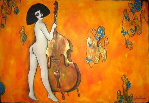 Contrebasse en do majeur - Peinture - Ah Tatieva 