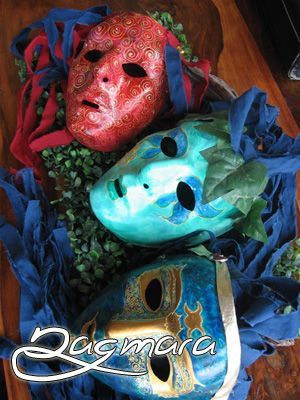 Les masques aux �l�ments esprits - Sculpture - Dagmara Mab