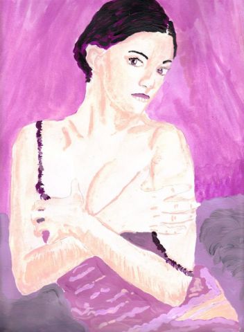 Sophie sur canap� - Peinture - Arsene Gully