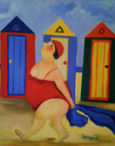 femme en maillot de bain - Peinture - emilie leonardi