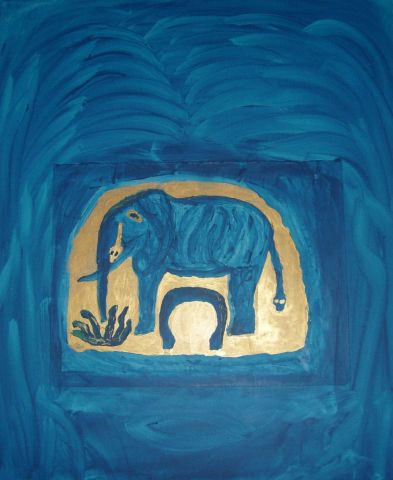 L ELEPHANT PORTE BONHEUR - Peinture - ALIOXIS