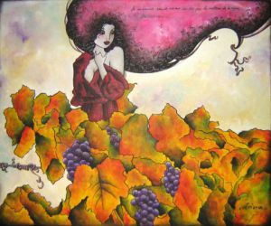 Peinture de Ah Tatieva : Un après-midi dans les vignes