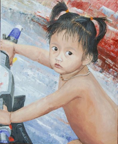 Petite viêtnamienne - Peinture - Catherine MADELINE
