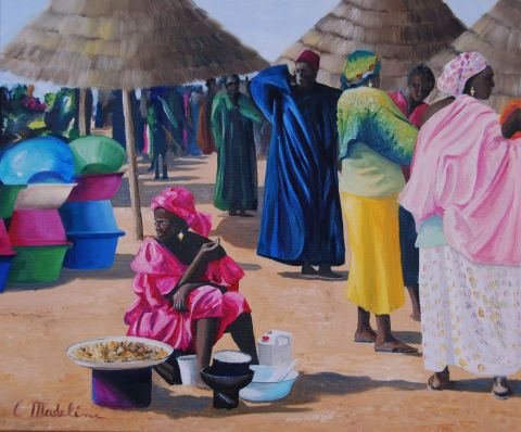 L'artiste Catherine MADELINE - Marché sénégalais
