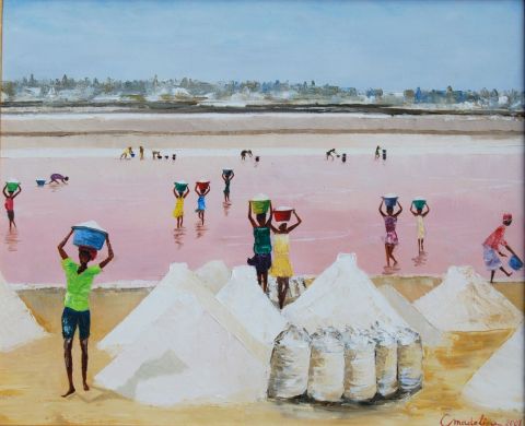 Lac rose - Peinture - Catherine MADELINE