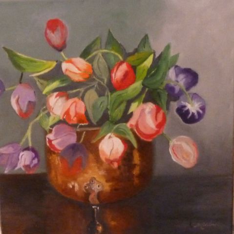 L'artiste emilie leonardi - bouquet de tulipes