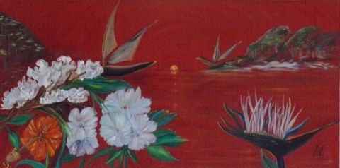 Sur le bord du Nil - Peinture - Muriel Leveque