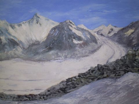 glacier de la Leitch  Suisse - Peinture - MARYSE WENGER