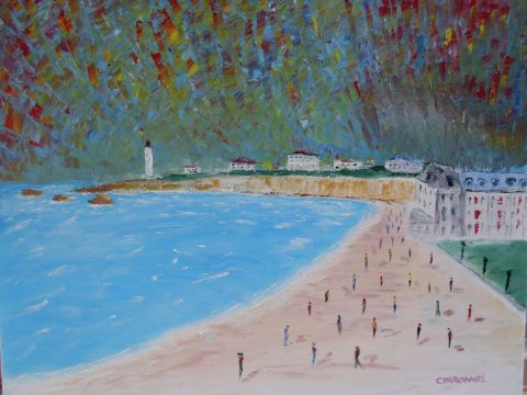 plage de biarritz - Peinture - maxronnel