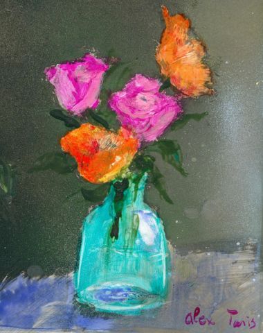 fleurs aux couleurs vives - Peinture - Alex