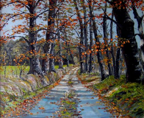 route d'automne - Peinture - Didier  watrin 