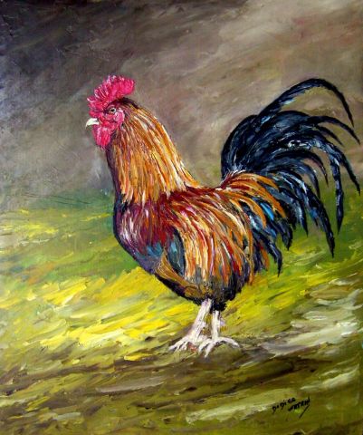 Le coq  - Peinture - Didier  watrin 