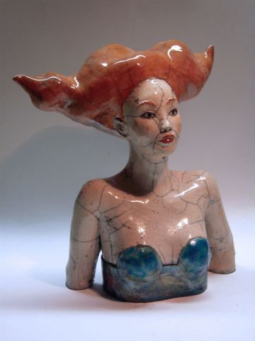 Petit buste EN RAKU - Sculpture - Melanizette
