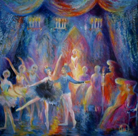 LE LAC DES CYGNES - Peinture - OXANA ZAIKA