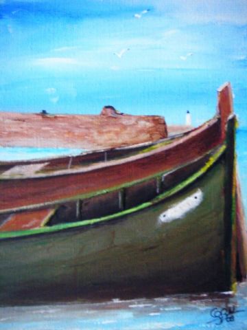 L'artiste stephane brandeho - barques au mouillage