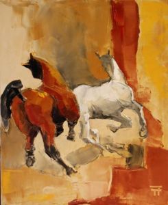 Voir cette oeuvre de Thierry Faure: La pirouette des chevaux libres(10-24)