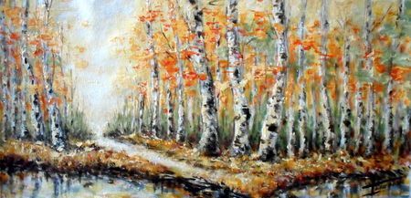 Sous bois en automne - Peinture - Catherine Thivrier-Forestier