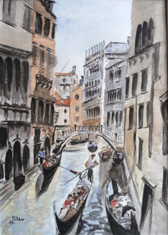 Le petit canal à Venise - Peinture - olivierb