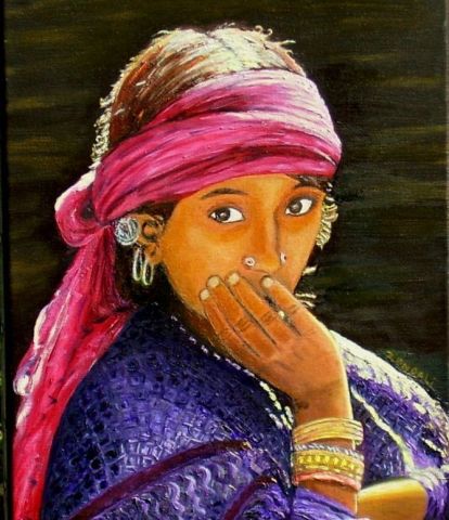 L'artiste martine zendali - fillette au turban