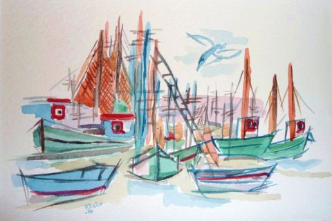 Port de pêche - Peinture - olivierb