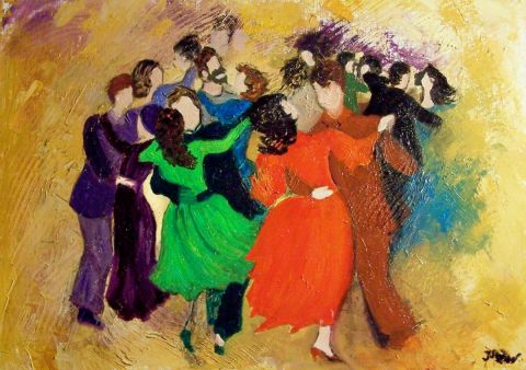 LE BAL - Peinture - JACQUELINE SARAH UZAN
