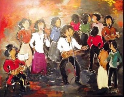 f�te de la musique - Peinture - josiane couret