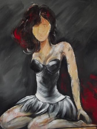 fille � genoux - Peinture - josiane couret