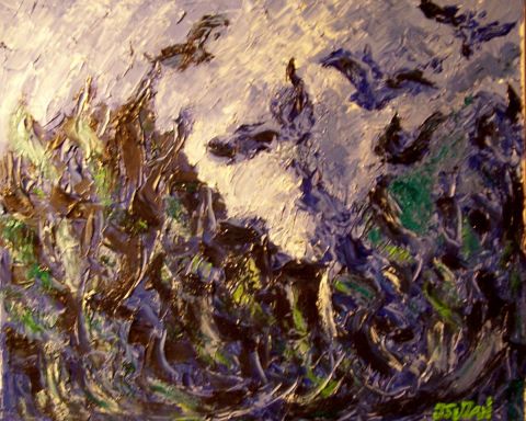 vol d'oiseaux - Peinture - JACQUELINE SARAH UZAN