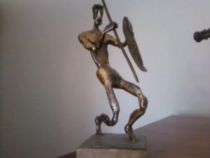 Voir cette oeuvre de jmj peintures-sculptures: le chasseur zoulou