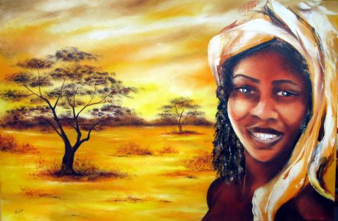 L' africaine - Peinture - MALOU