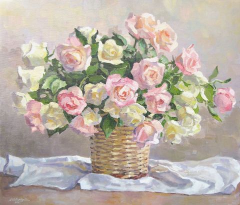 Les roses - Peinture - Manukyan Vachagan