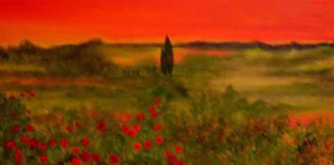 ciel rouge - Peinture - fortin paysagiste