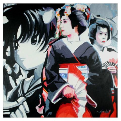 geisha manga 7 - Peinture - CLOTILDE NADEL