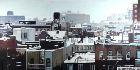 TOITS DE NY - Peinture - CLOTILDE NADEL