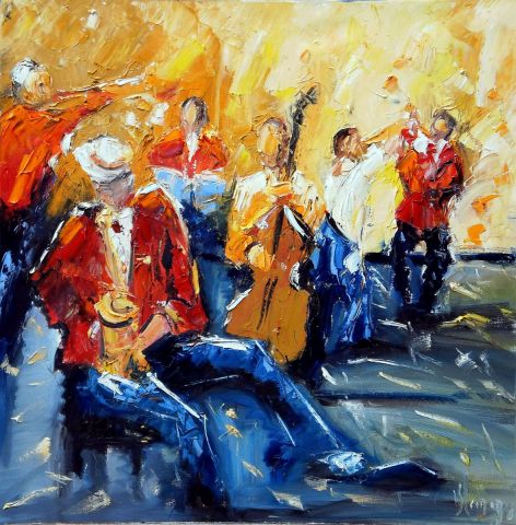le groupe de jazz - Peinture - Dominique Kleiner