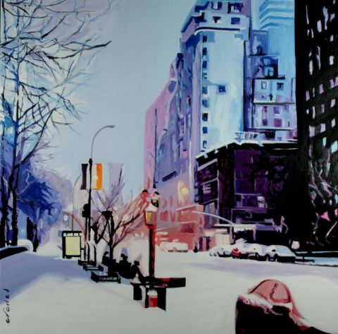 NY SOUS LA NEIGE - Peinture - CLOTILDE NADEL