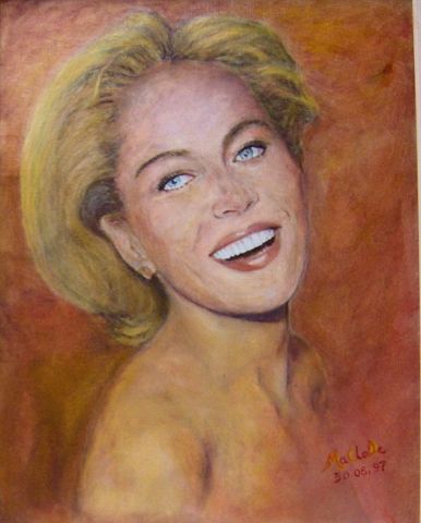 Portrait de Sharon Stone, actrice américaine - Peinture - MACLADE