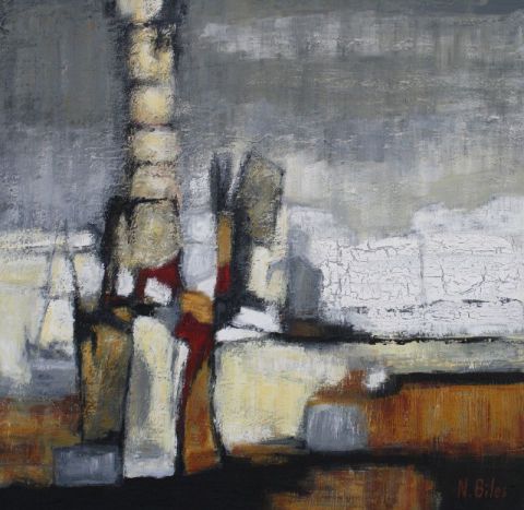 DANS LA GRISAILLE DU NORD - Peinture - NICOLE BILES