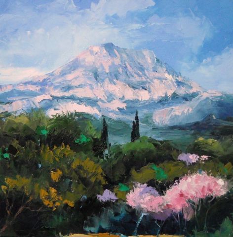 floraison printani�re � la Sainte Victoire - Peinture - Veronique LANCIEN
