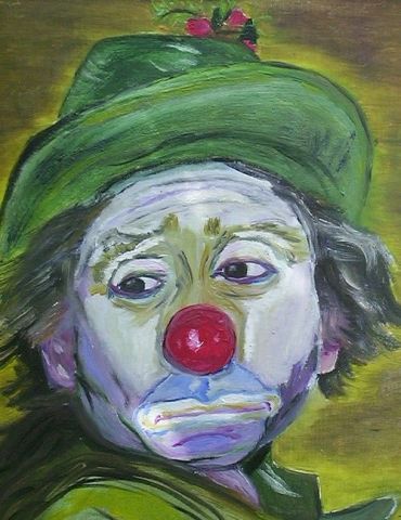 Clown triste - Peinture - DEBUF