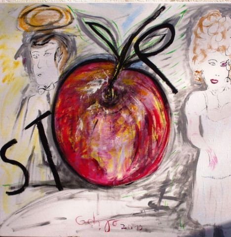 Stop � cause de la pomme - Peinture - OD' ILE 