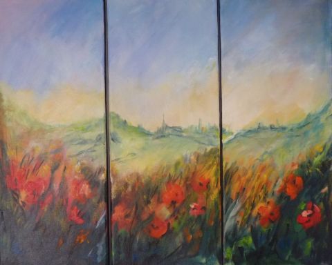 les coquelicots - Peinture - janine chetivet